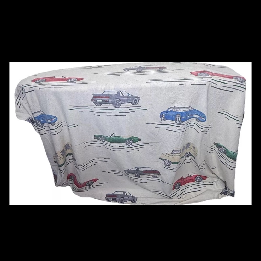Vintage Sears & Roebuck Co. 70’s Full Cars Hotrods Fitted Bed Sheet Bedding